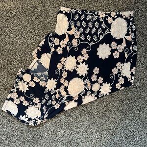 Navy and coral maxi skirt with back slit by NYCC